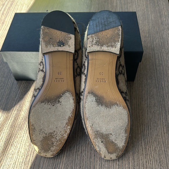 GUCCI Jordaan Wool 1955 Horsebit Accent Loafers, Size 39 - Picture 3 of 9